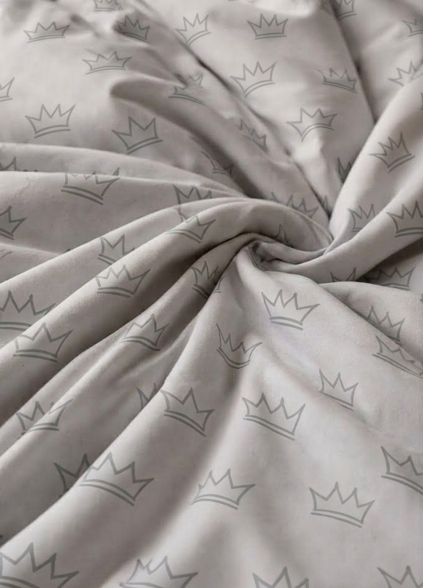 Full bedroom view with Foam King crown duvet cover set
