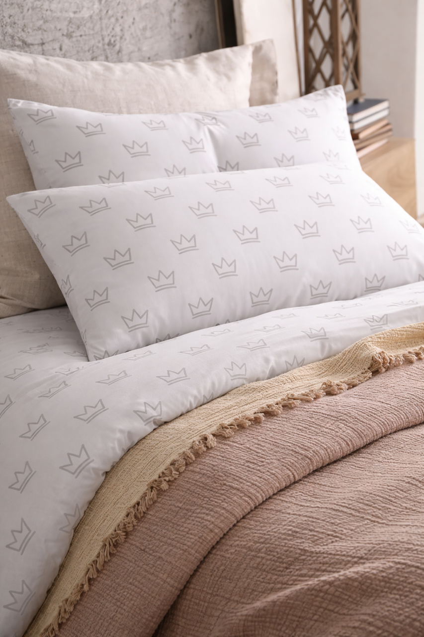 Close-up of Foam King crown pillowcases